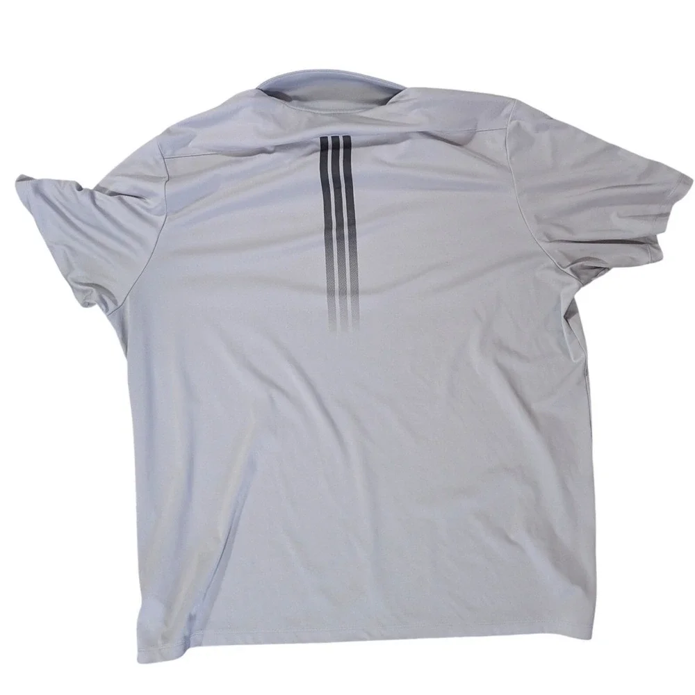 Adidas Polo‎ Shirt Mens 2XL Gray Performance Golf Short Sleeve Preppy